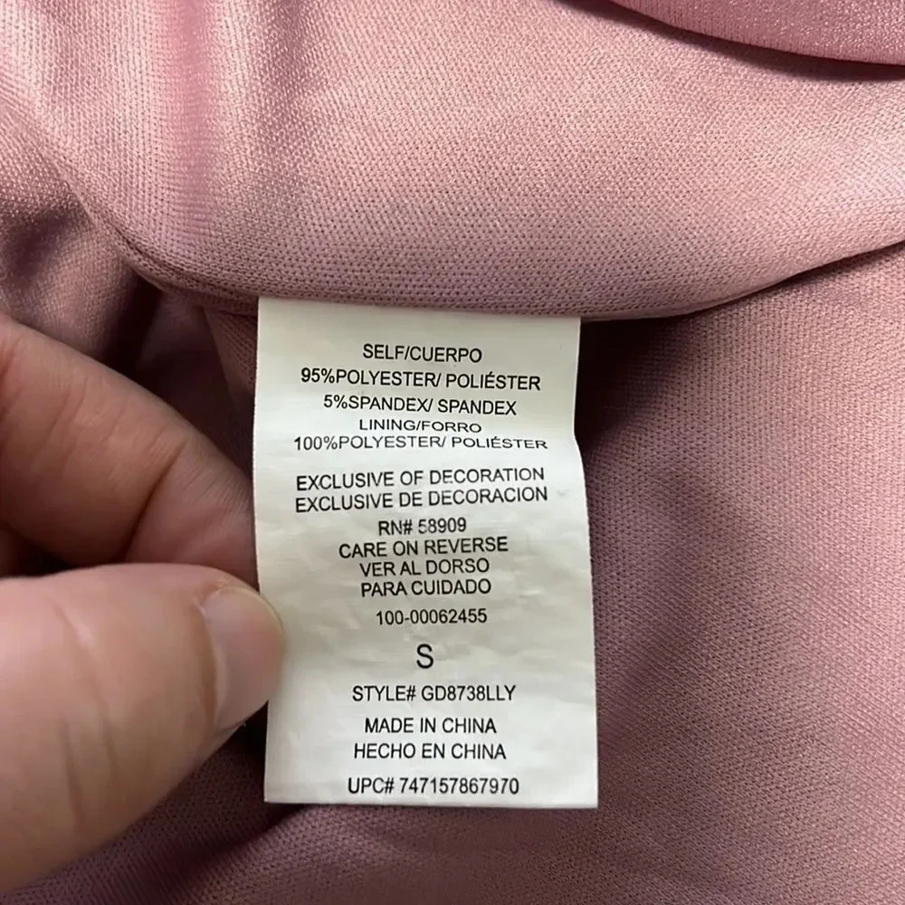 Gianni Bini Girls blush pink dress long sleeves flutter bottom size Small - Picture 7 of 7
